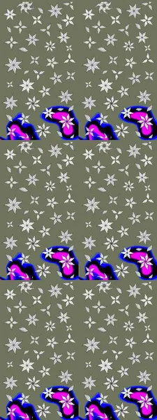 Şirin çiçek elementleri. Yeşil renkli çiçekler. Raster illüstrasyonu. Çizim.