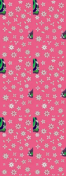 Düz Çiçek Elementleri Tasarımı. Çiçekli eskiz çizimi. Renkli Yaz Temalı eskiz kalıbı. Pembe renkte çiçekler.