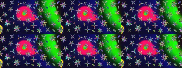 Motley illüstrasyonu. Moda baskıları için zarif bir şablon. Çiçekli bahar çiçekleri. Küçük renkli çiçekler. Küçük çiçekte şirin desenler.