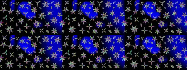 Hediye ambalaj kağıdı, tebrik kartları, posterler ve pankart tasarımı. Siyah renkli çiçekler. Raster düz çiçek çizim deseni.