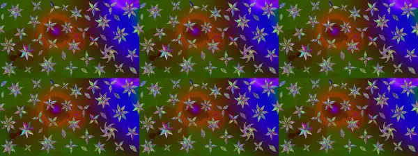 Düz Çiçek Elementleri Tasarımı. Renkli Yaz Temalı eskiz kalıbı. Yeşil renkli çiçekler. Çiçekli retro deseni çiz.