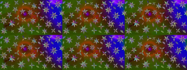 Düz Çiçek Elementleri Tasarımı. Renkli Yaz Temalı eskiz kalıbı. Yeşil renkli çiçekler. Çiçekli retro deseni çiz.