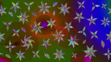 Küçük çiçekteki sevimli çiçek deseni. Yeşil renkte çiçekler.