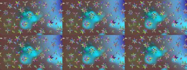 Renkli grunge, soyut arkaplanı colokahverengi çiçeklerle süslüyor. Parmak izi, kumaş, duvar kâğıdı, tekstil için raster dokusu. Nakış desenli çiçek deseni..