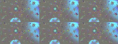 Gri renklerde bahar çiçekleri. Çiçekli karalama şeklinde Raster çiçek deseni. Raster illüstrasyonu.