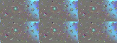 Millefleur 'lar. Küçük gri çiçekli oldukça eski bir besin torbası deseni. Tekstil, kumaş, kapaklar, duvar kağıtları, baskı, paket, koleksiyon defteri, örgü, dekupaj için çiçek arkaplanı..