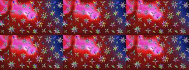 Kırmızı renkte çiçekler. Raster illüstrasyonunda çiçek deseni çizimi.