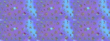 Raster illüstrasyonu. Menekşe renginde mor papatya deseni. Menekşe renklerinde.