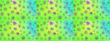 Halk tarzı. Modern çiçek arkaplanı. Moda baskıları için zarif bir şablon. Parlak renkli çiçekleri ve yeşil yaprakları olan harika bir çiçek deseni..