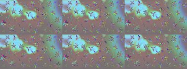 Raster illüstrasyonu. Küçük çiçekli şirin bir desen. Çiçek ve yapraklı çiçek deseni.