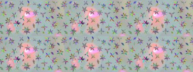 Gri renklerde. Gri renkli gri papatya deseni. Raster illüstrasyonu.