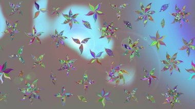 Renkli Bahar Teması eskiz kalıbı. Raster illüstrasyonundaki çiçek desenli çizim. Düz Çiçek Elementleri Tasarımı. Gri renkli çiçekler.