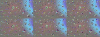 Tekrar eden çiçek arkaplanı, zarif gri çiçek duvar kağıdı. Gri renkler üzerine çiçek desenli çizimler, el yapımı papatyalar, papatyalar..