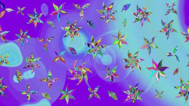 Mor renklerde. Raster illüstrasyonu. Çiçek buketleriyle klasik tarzda eskiz deseni.