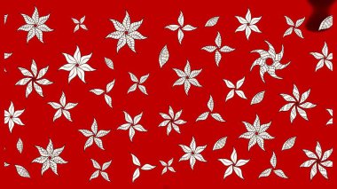 Sanat, çiçeklere ilham veriyor ve arka planda bırakıyor. Karalama çiçekleri çizim kalıbı. Kırmızı el çizilmiş desen. Raster deseni.