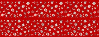 Kumaş desenli papatya çiçeği detayı. Kırmızı renkte çiçekler.