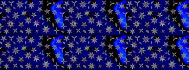 Güzel kumaş deseni. Renkli Yaz Temalı eskiz kalıbı. Düz Çiçek Elementleri Tasarımı. Raster illüstrasyonunda çiçek deseni çizimi.