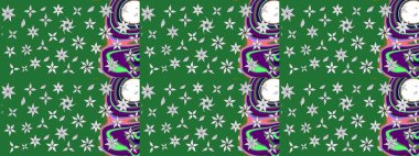 Çiçek desenli raster, yeşil çizgi grafik desenli soyut raster arkaplan. Modern stil dokusu.