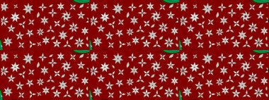 Çizim çiçek deseni duvar kâğıdı olarak kullanılabilir. Kırmızı renkte çiçekler. Raster illüstrasyonu.