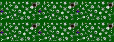 Renkli Bahar Teması eskiz kalıbı. Yeşil renkli çiçekler. Düz Çiçek Elementleri Tasarımı. Güzel çiçek deseni..