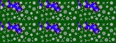 Üzerinde gelincikler ve vadi zambakları olan renkli çiçek desenli nakış deseni. Tekstil tasarımı için yeşil renkli geleneksel halk çiçekleri buketi.