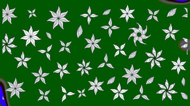 Çiçek duvar kâğıdı. Renkli çizim kalıbı. Çiçek arkaplan. Raster illüstrasyonu. Yeşil renklerde şirin tekstil.