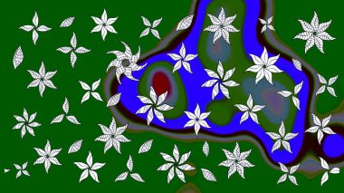 Düz Çiçek Elementleri Tasarımı. Güzel kumaş deseni. Renkli Yaz Temalı eskiz kalıbı. Raster illüstrasyonunda çiçek deseni çizimi.