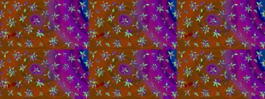 Renkli Bahar Teması eskiz kalıbı. Düz Çiçek Elementleri Tasarımı. Çiçekli çizim şekli. Kahverengi renkte çiçekler.