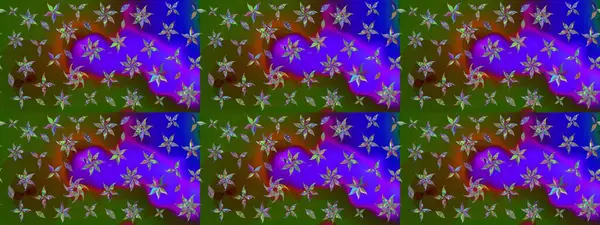 Soyut etnik raster çizim kalıbı. Arkaplan dokusu, duvar kağıdı, yeşil renkli çiçek teması. Kabile sanatı boho baskısı, klasik çiçek arkaplanı.