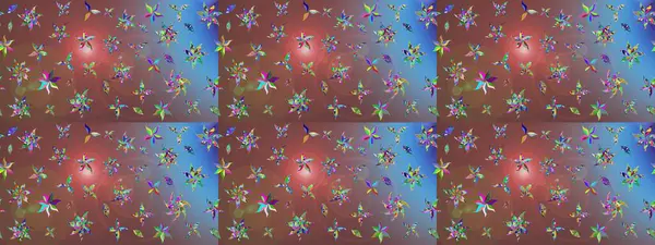 Kahverengi renkli çiçekler. El çizimi çiçekli soyut çizim kalıbı. Raster illüstrasyonu.