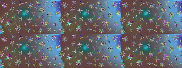 Moda baskıları için zarif bir şablon. Küçük renkli çiçekler. Küçük çiçekte güzel bir desen. Motley illüstrasyonu. Kahverengi çiçekli bahar çiçekleri.