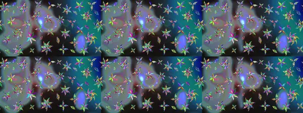 Çiçek buketleriyle klasik bir eskiz şekli. Mavi renklerde. Raster illüstrasyonu.