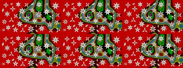 Kırmızı renklerde çiçek desenli çizimler, el yapımı papatyalar, papatyalar. Tekrar eden çiçek arkaplanı, zarif kırmızı çiçek duvar kağıdı.