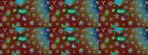 Düz Çiçek Elementleri Tasarımı. Renkli Yaz Temalı eskiz kalıbı. Modaya uygun kumaş deseni. Sevimli çiçek raster deseni.