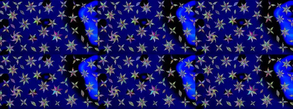 Güzel kumaş deseni. Renkli Yaz Temalı eskiz kalıbı. Düz Çiçek Elementleri Tasarımı. Raster illüstrasyonunda çiçek deseni çizimi.