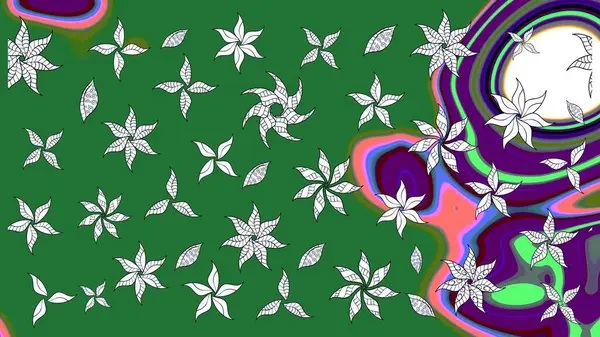 Yeşil renkli çiçekler. Küçük çiçekte sevimli çiçek deseni var..