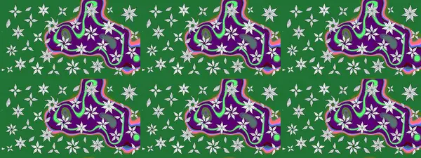 Sevimli çiçek raster deseni. Modaya uygun kumaş deseni. Renkli Yaz Temalı eskiz kalıbı. Düz Çiçek Elementleri Tasarımı.