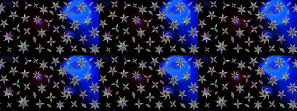 Düz Çiçek Elementleri Tasarımı. Raster. Renkli Bahar Teması çizim şablonu.