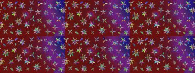 Büyük bir çiçek boyası seti. Kartlar, davetiyeler, tarih kartları ve daha fazlası için kullanılabilir. Raster şirin suluboya çiçek deseni çizimi.