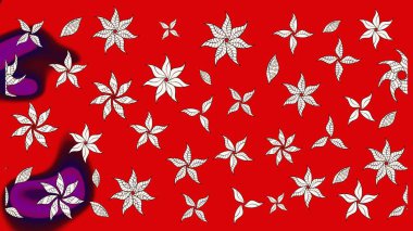 Kırmızı renkte çiçekler. Raster düz çiçek çizim deseni. Tasarım hediye paketi, tebrik kartları, posterler ve afiş tasarımı.