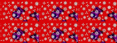 Küçük çiçekteki sevimli çiçek deseni. Kırmızı renkte çiçekler. Raster illüstrasyonu.