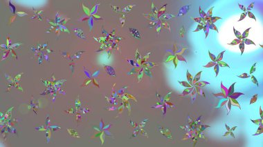 Sevimli küçük çiçek desenle. Raster resim. Çiçek desenli çiçek ve yaprakları ile.