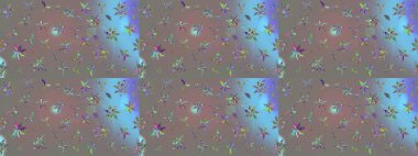 Renkli Bahar Teması eskiz kalıbı. Düz Çiçek Elementleri Tasarımı. Güzel çiçek deseni. Gri renkli çiçekler.