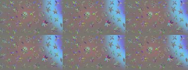 Tekrar eden çiçek arkaplanı, zarif gri çiçek duvar kağıdı. Gri renkler üzerine çiçek desenli çizimler, el yapımı papatyalar, papatyalar..