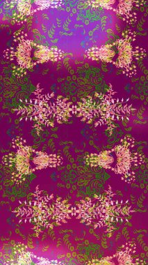 Çiçek arkaplan. Raster deseni. - mor, yeşil ve pembe çiçekler. Küçük çiçekte güzel bir desen var. Doğa. Çiçek kompozisyonu. Çiçek kolajı.