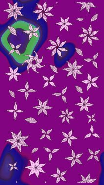 Mor renkli parlak çiçekli halı deseni..