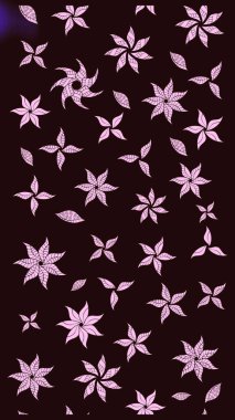 Çiçek buketleriyle klasik bir eskiz şekli. Raster illüstrasyonu. Kahverengi renklerde.