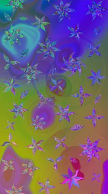 Raster suluboya çiçek deseni, narin çiçekler, menekşe çiçekleri, tebrik kartı şablonu. Güzel kumaş deseni.