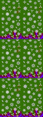 Yeşil renklerde. Raster illüstrasyonu. Çiçekli güzel suluboya desen.