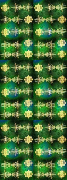 Kar taneleri tasarımı. Son moda kar taneleri ve elementler onun kartlarını gösteriyor. Retro stil dokusu, şablon kış elementleri. Modern tasarım posteri, kapak, kart tasarımı yeşil, gri ve sarı renkler.